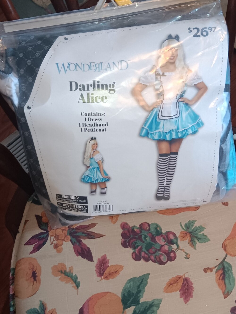 WONDERLAND Blue and White Fairy Dress with Black Trim and Headband (cosplay)